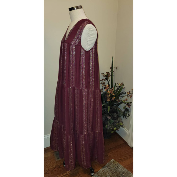 Brand New! Verb by Pallavi Singhee Tiered Maxi Dress Rare Anthropologie Sample! - Picture 3 of 10